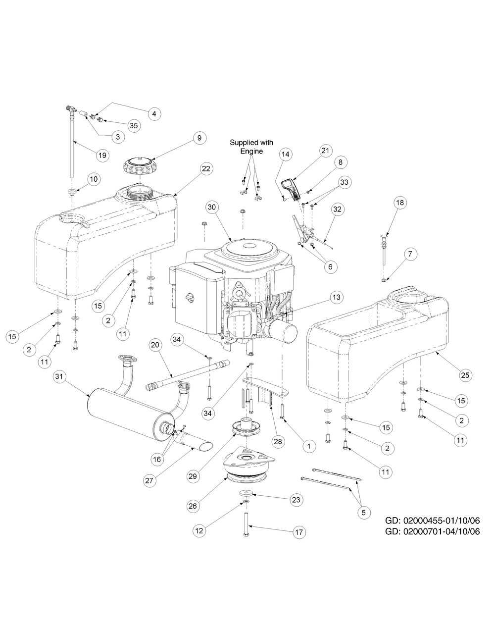Kohler Engine Assembly 20 Hp (2006) Diagram and Parts List for Z-FORCE44 53AA5B6L-53AA5B6L709-53AA5B6L710-53AA5B6L712 Cub Cadet Lawn Tractor